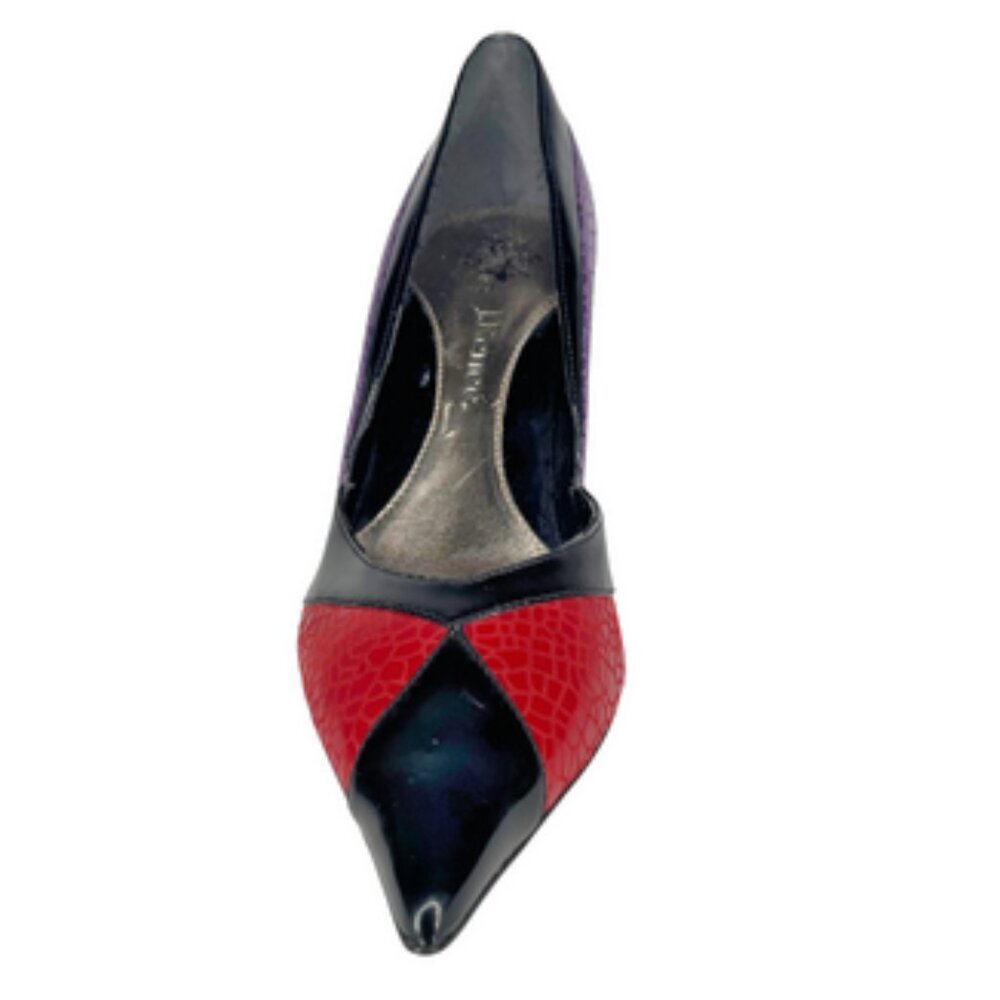 J.Reneé Kipp Multi-Color Faux Croc Patent Leather Pointed Toe Pumps Heels 9.5 - Picture 4 of 12